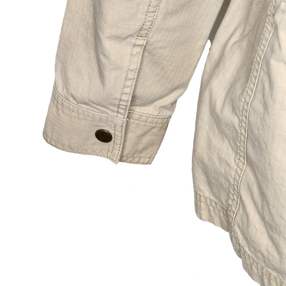 Talbots Womens Cotton Anorak Khaki Jacket Coat Size Medium Beige - Picture 8 of 12